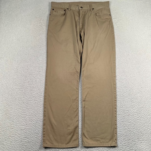 Polo Ralph Lauren Pants Men's 34x31 Straight Leg Chino Preppy Casual Travel Tan - Picture 1 of 10